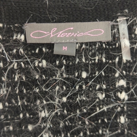Metric NY Metallic Popcorn & Eyelash Knit Open Cardigan Size M - Picture 4 of 11